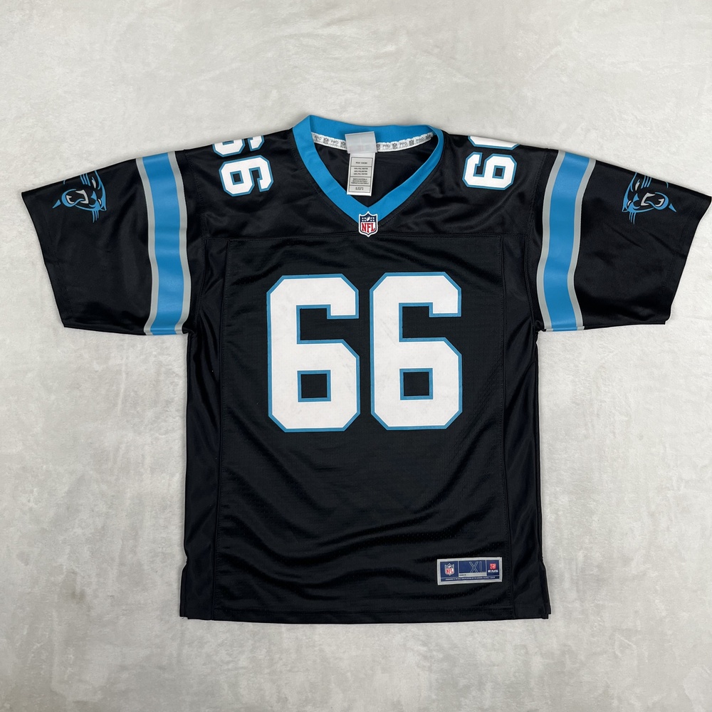 Carolina Panthers Football Jersey Youth XL Black NFL Pro Line Silatolu 66 Mesh